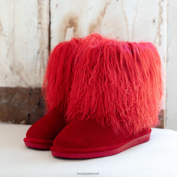 BEARPAW נשים בוז XB6J132 מגפיים אָדוֹם