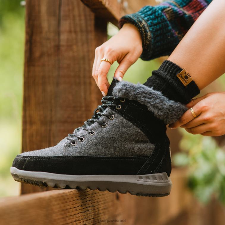 BEARPAW נשים שריל XB6J141 מגפיים שחור/אפור