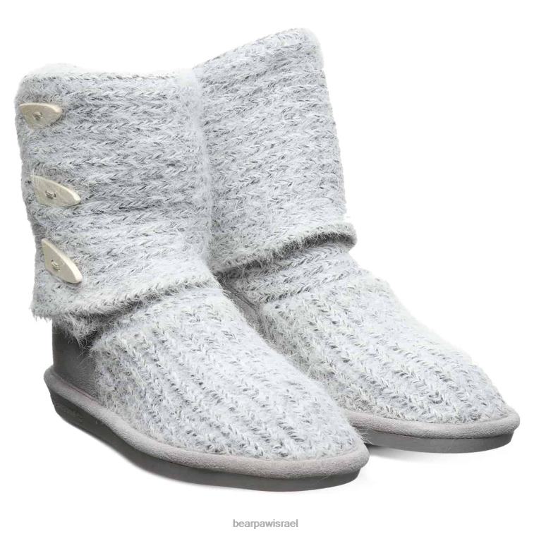 BEARPAW נשים לסרוג גבוה XB6J177 מגפיים ערפל אפור