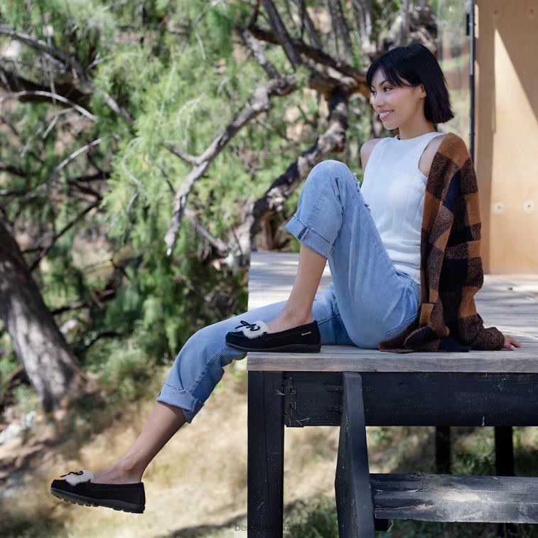 BEARPAW נשים פריז XB6J264 נעלי בית שָׁחוֹר