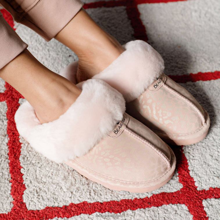 BEARPAW נשים לוקי אקזוטי XB6J267 נעלי בית נצנצים ורודים