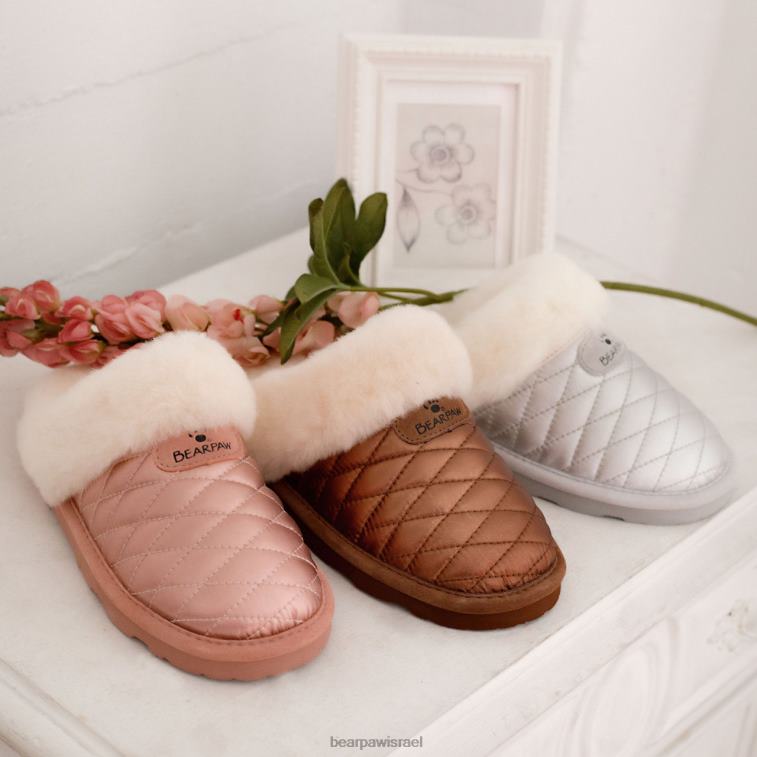 BEARPAW נשים אפי XB6J303 נעלי בית כסף