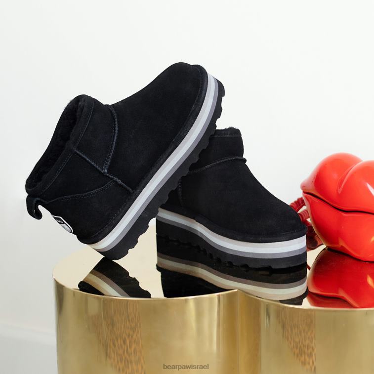 BEARPAW נשים קצר רטרו XB6J30 מגפיים שָׁחוֹר