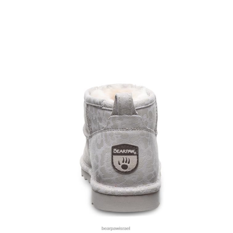 BEARPAW נשים שורט אקזוטי XB6J33 מגפיים נצנצים לבנים חורפיים