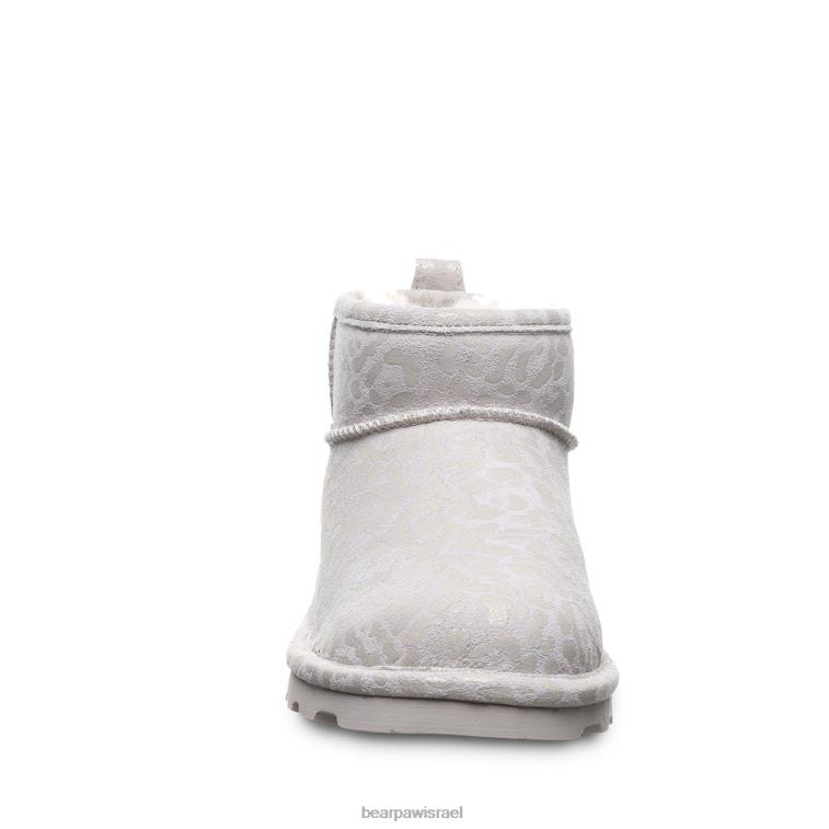 BEARPAW נשים שורט אקזוטי XB6J33 מגפיים נצנצים לבנים חורפיים