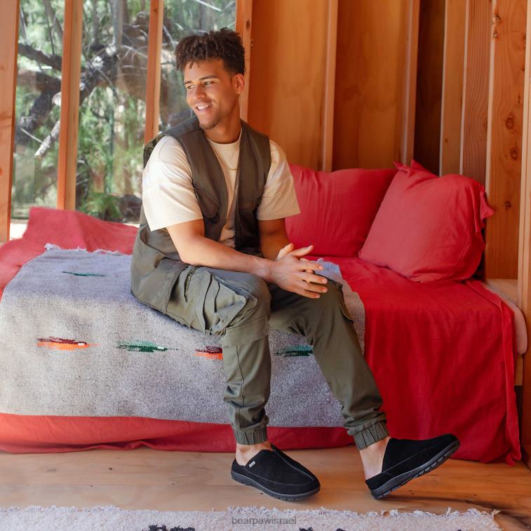 BEARPAW גברים ברוס XB6J526 נעלי בית שָׁחוֹר