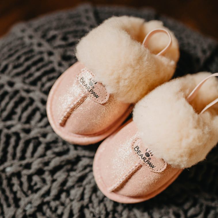BEARPAW ילדים לוקי פעוט XB6J612 נעלי בית נצנצים ורודים